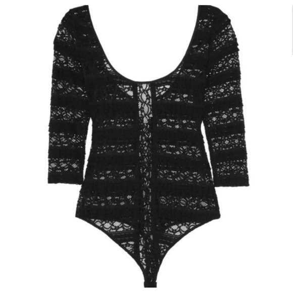 Cinq A Sept Marla Sheer Silk Black Lace $195 Bodysuit Women’s Size Small - Picture 13 of 15